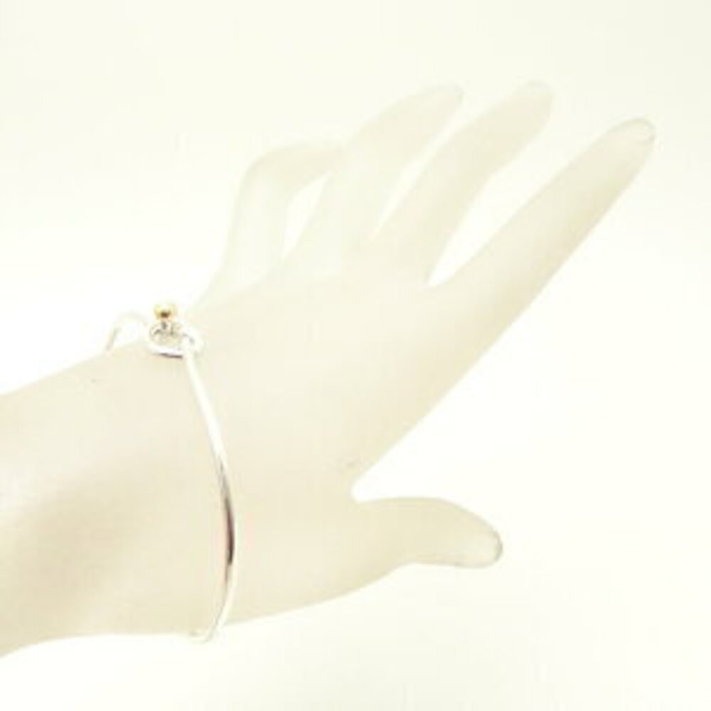 Tiffany Hook Eye Bangle Silver Yellow Gold